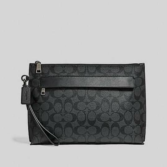 Clutch Men Signature Black Authentic Ori Free mask Kualitas Terbaik
