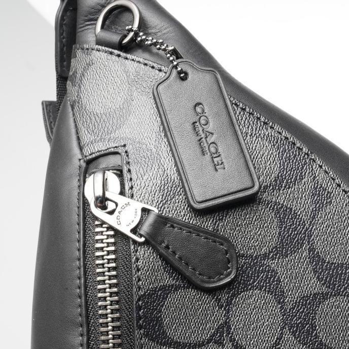 Waistbag Coach Rivington Signature Warren BeltBag Charcoal Black 78777 New