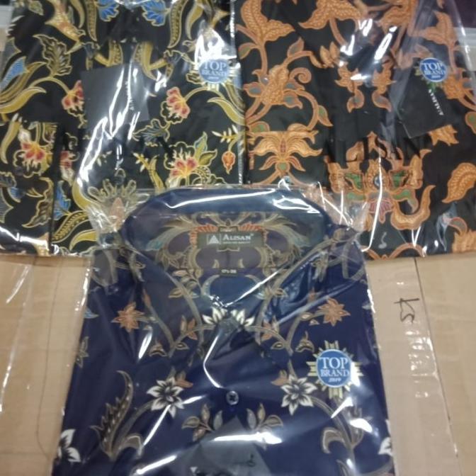 kemeja batik alisan panjang 16.5 - 17.5