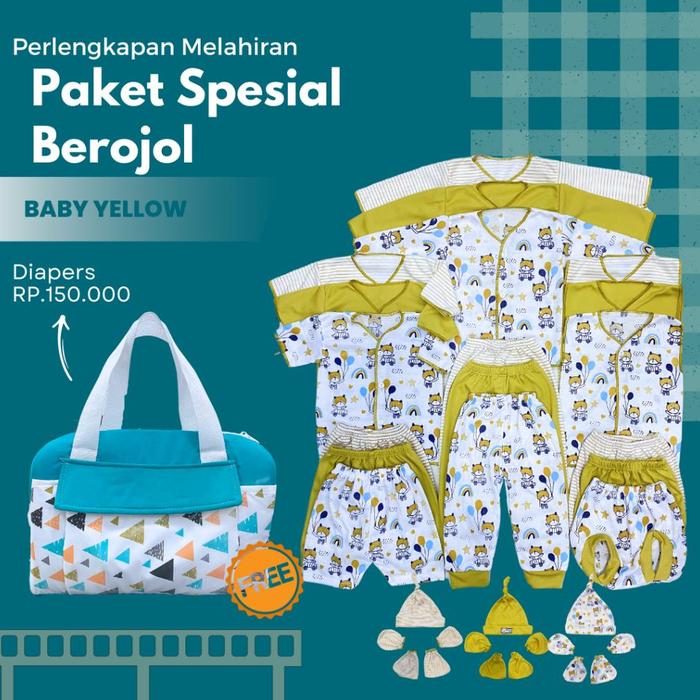 TRINA BABY- BAJU BAYI 18 PCS FREE TAS DIAPERS MELAHIRKAN I PERLENGKAPAN STELAN BAYI, SET SARUNG TANG