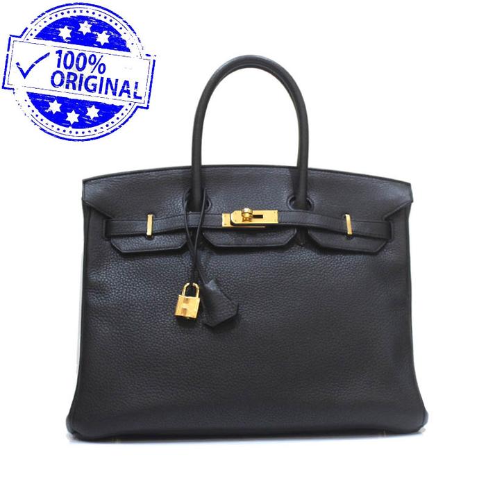 Preloved Hermes Birkin 35 B35 Plomb (almost black) Clemence GHW R 2014