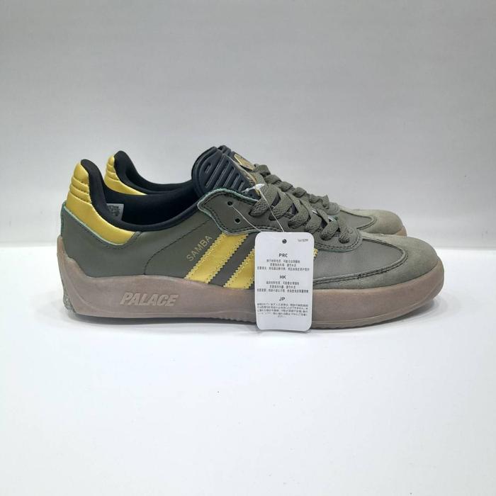 sapatu Adidas Puig Samba X Palace Olive Gold