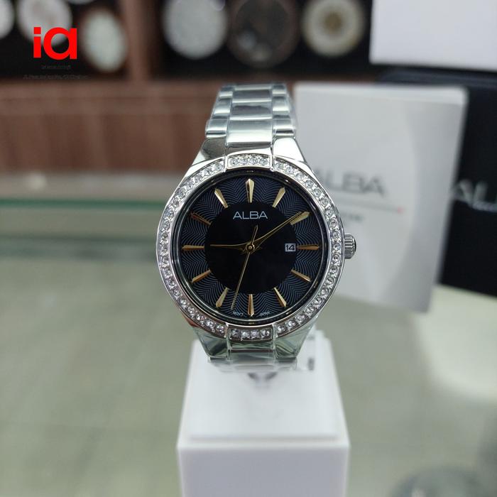 Alba Fashion AH7DU3X1 Ladies Black Dial Stainless Steel Strap