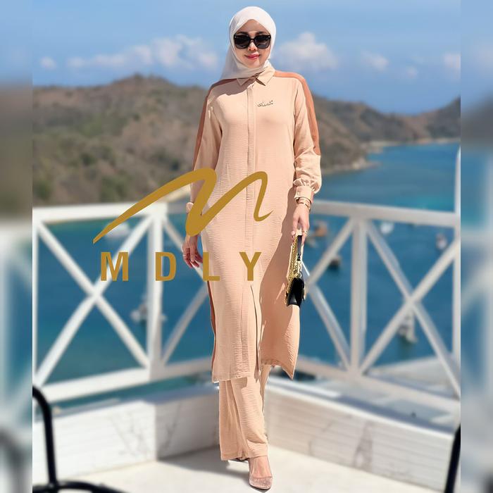 READY Aeri Set MDLY | Setelan Celana Crincle Polos | Oneset Celana OOTD All Size