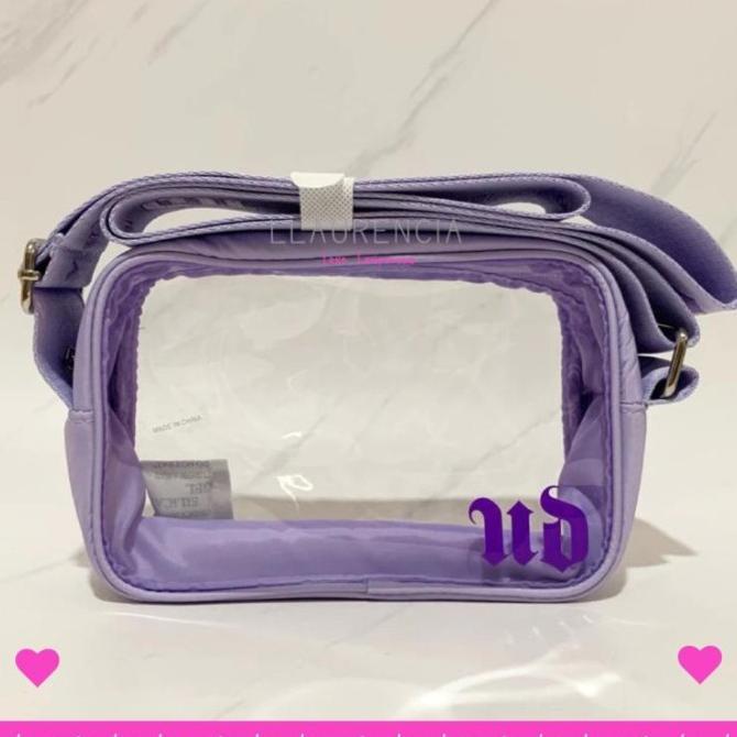 Urban Decay Clear Sling Bag With Logo Strap / Ud Tas Selempang Wanita Pouch Kosmetik / Makeup Bag Ma