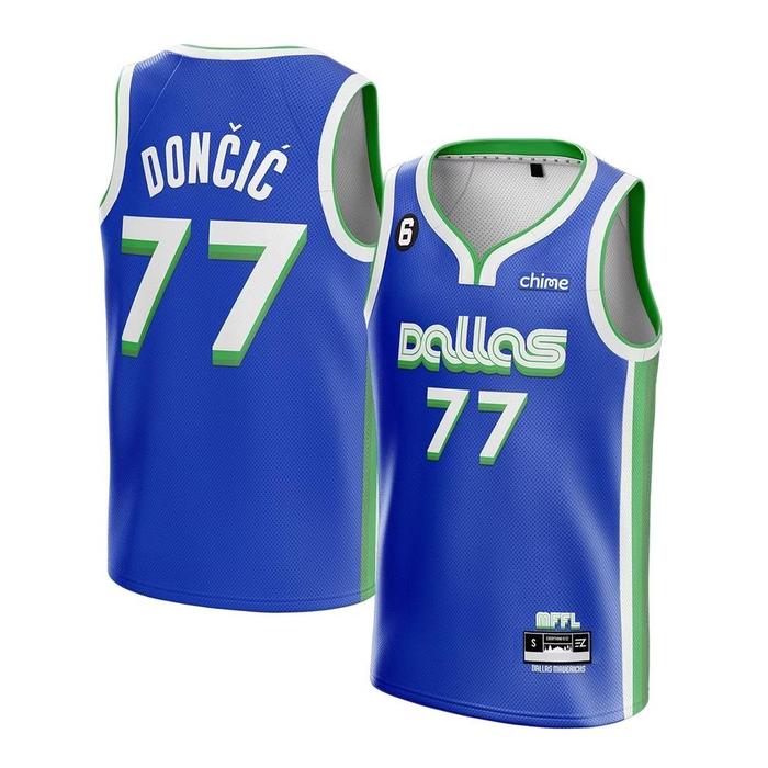 [ORIGINAL] Jersey Luk4 Donc1c Dall4s Maver1cks #77 BIRU BLUE CITY 2022-23 - Bola Basket Baju Kaos T-
