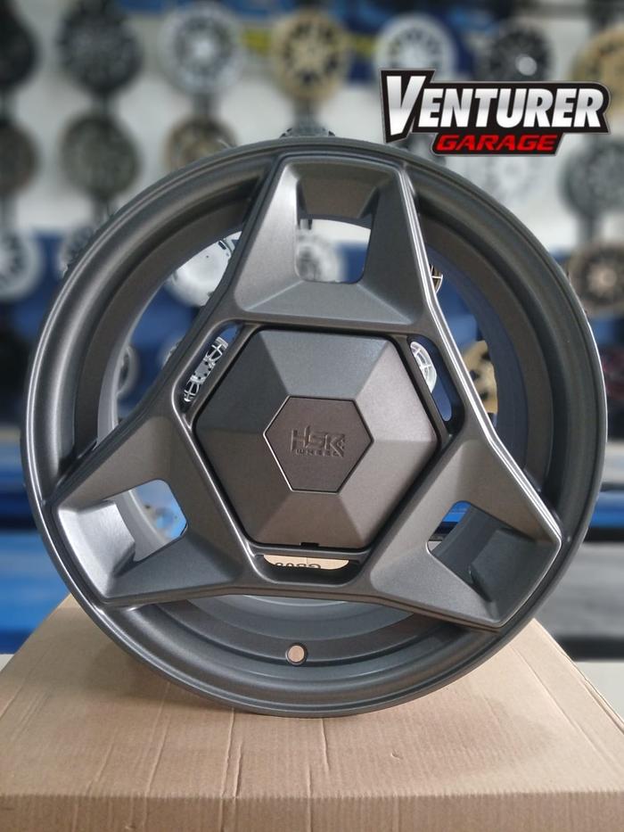 Velg mobil model baru ring 14 original HSR buat Panther/Kijang pcd 4x100-114,3 warna grey