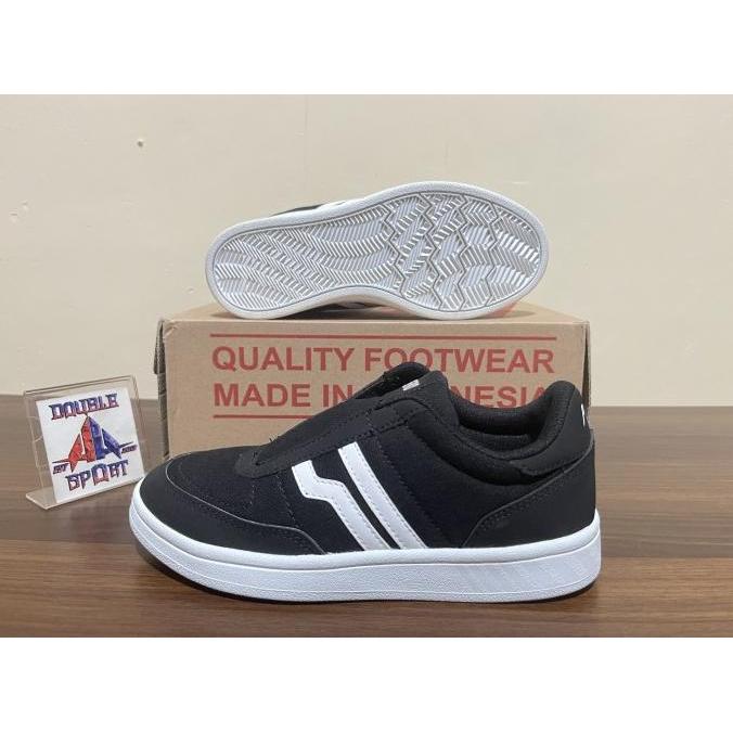 sepatu slip on sekolah anak piero derby slip jr black white hitam original bnib