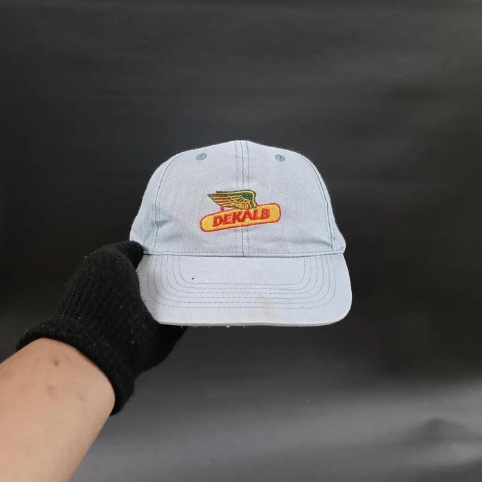 Topi Vintage Cap Unisex Pria Wanita DEKALB Light Blue