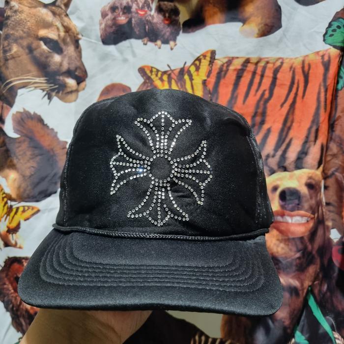 trucker hats chrome hearts black