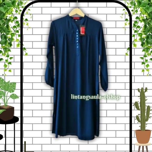 Tunik Polos Rayon Jumbo Biru Tosca