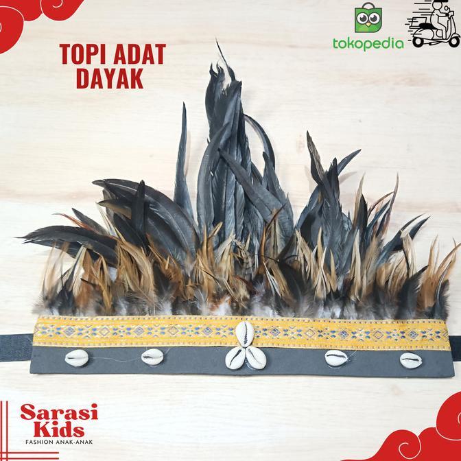 topi adat dayak etnik dayak topi bulu dayak aksesoris bulu dayak