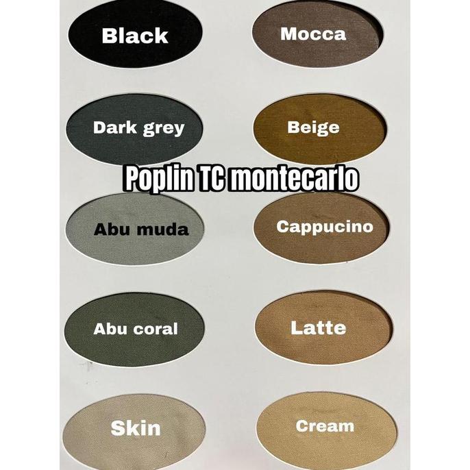 multi kain poplin tc cotton montecarlo kemeja seragam kerja sekolah fashion harga per 0.5 meter