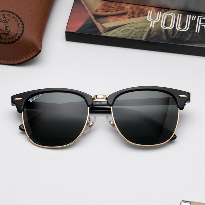 KACAMATA RAYBAN CLUBMASTER RB3016 901/58 BLACK POLARIZED ORIGINAL