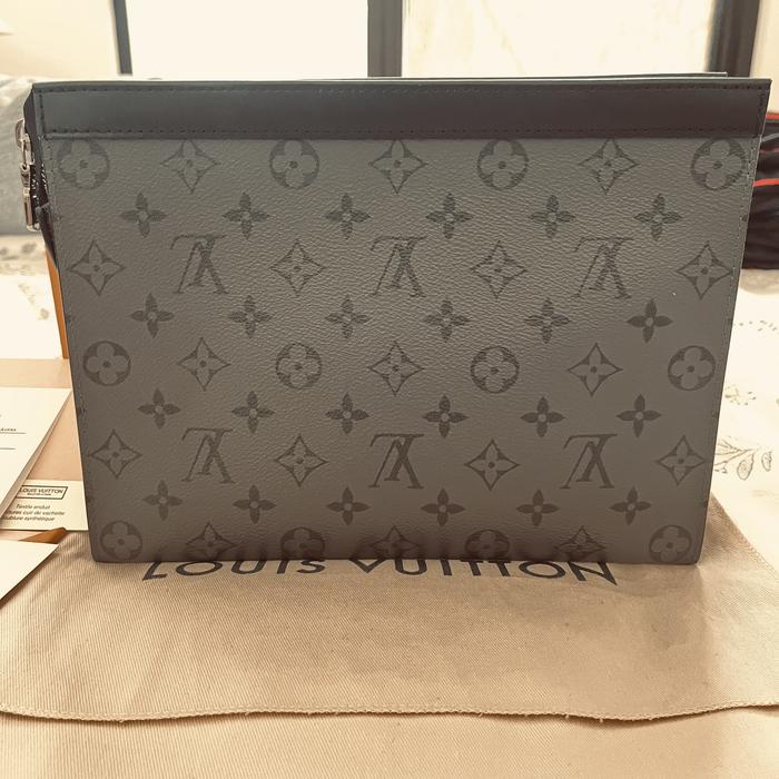 “Preloved" LV monogram  reversible pochette voyage clutch