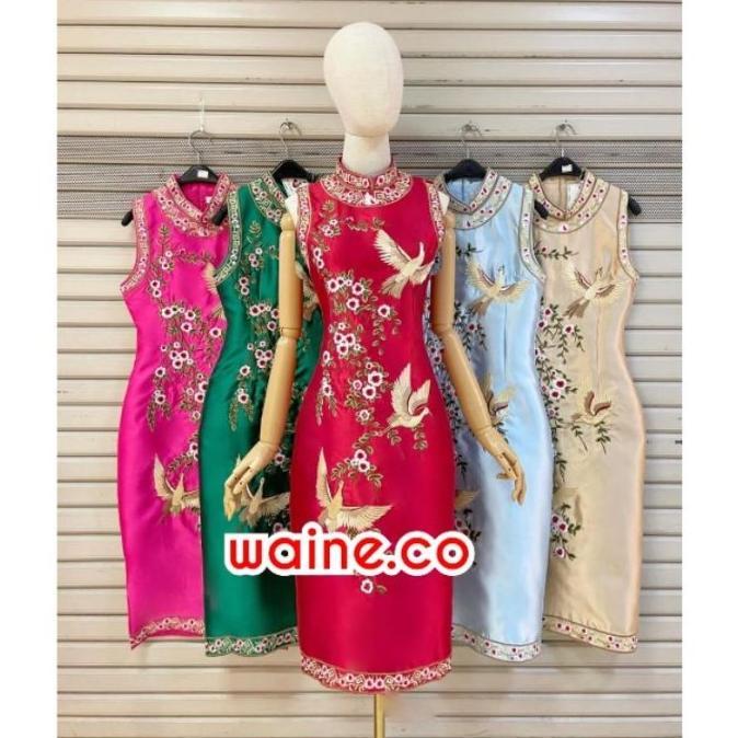premium cheongsam sangjit dress waine.co m l xl import