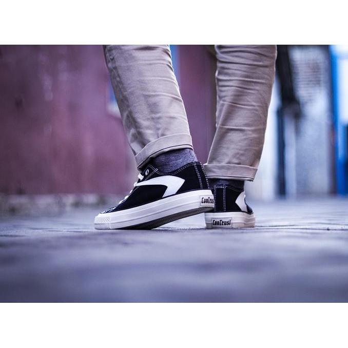 sepatu contrust footwear neo | hitam putih | sepatu sekolah