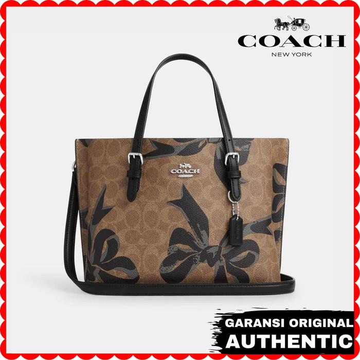 Tas Tote Bag Coach Mollie 25 Bow Print Hitam Wanita Original Branded Authentic