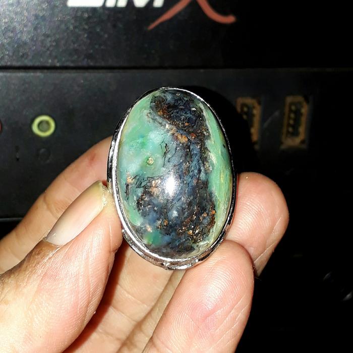 cincin garut unik tembaga cikolak blue motif jumbo