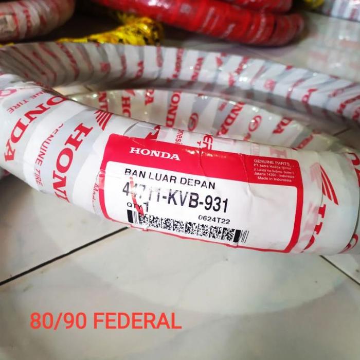 BAN FEDERAL 80/90-14 TUBETYPE AHM ORI BAN DEPAN MOTOR BEAT VARIO BAN LUAR RING 14 BAN DEPAN MOTOR AH
