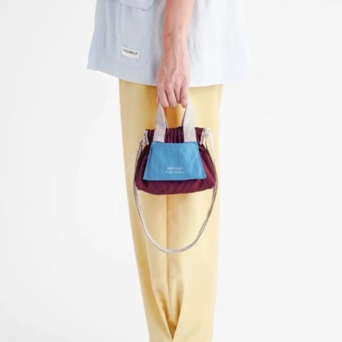 Beyond The Vines BTV micro dumpling bag maroon/blue