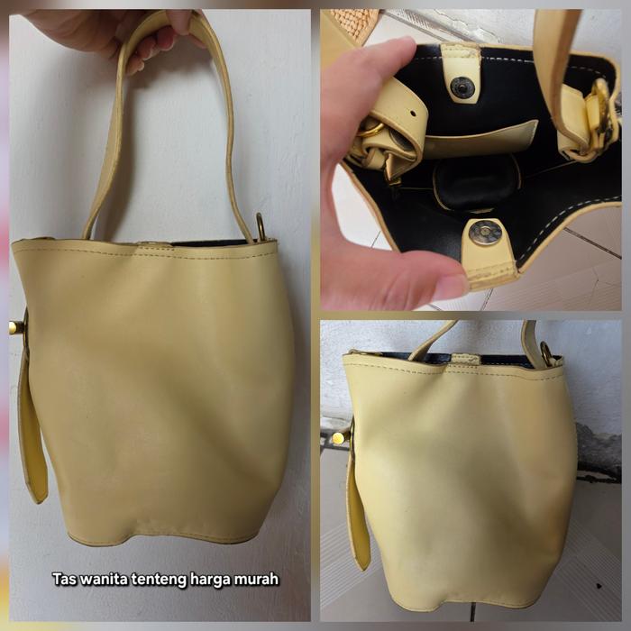 tas tenteng wanita tas bahu wanita tas slempang wanita preloved warna kuning model korea tas casual 