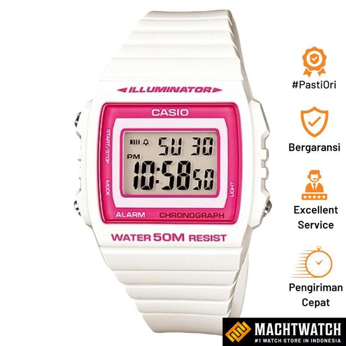 Original Jam Tangan Casio Standar W-215H-7A2VDF Alarm Chrono WR 50M Garansi Resmi