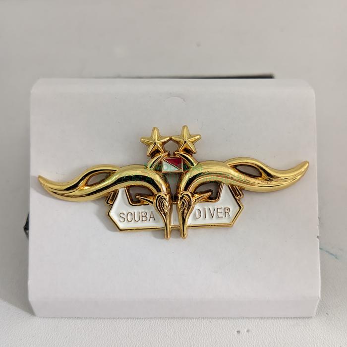 Brevet Wing Scuba diver Bintang 2 Kualitas Premium