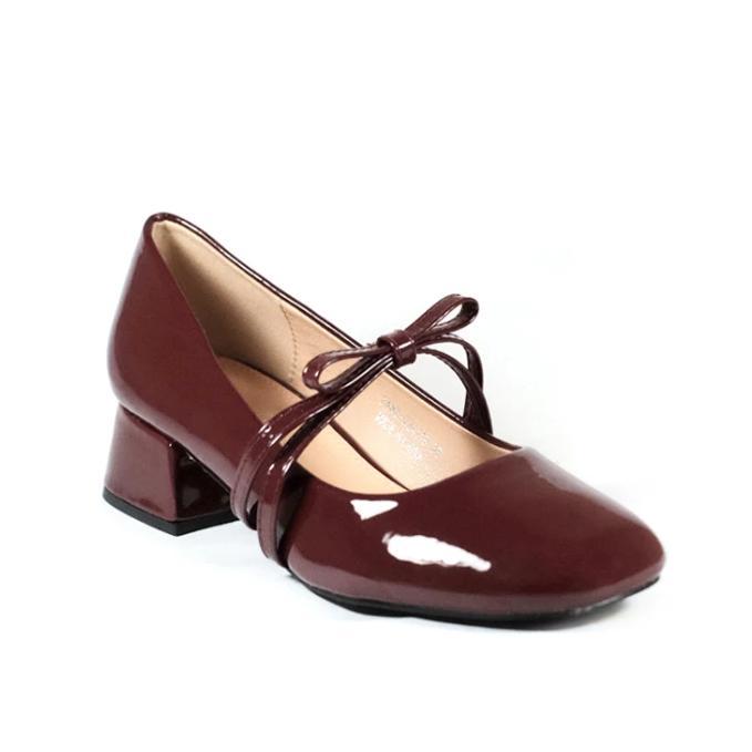 Amanda Jane's Jane-X24118 Black, Maroon Heels Wanita