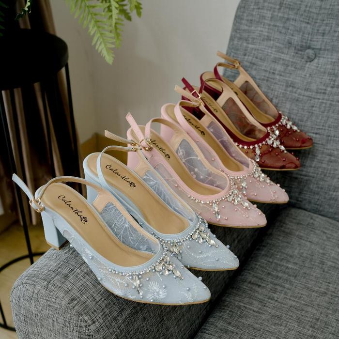 Deu_Calantha Wedding Shoes Sepatu Pesta Ankle Strap Vanesa 7 Cm