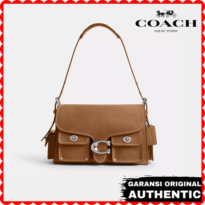 Tas Coach Wanita Cargo Turnlock Tabby Shoulder Bag Brown Original Branded Authentic
