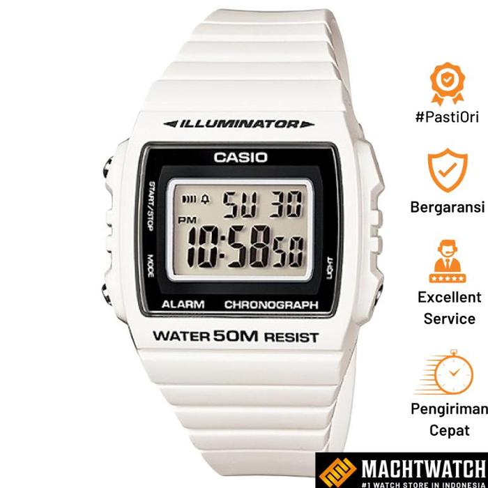 Original Jam Tangan Casio Standar W-215H-7AVDF Alarm Chrono WR 50M Garansi Resmi