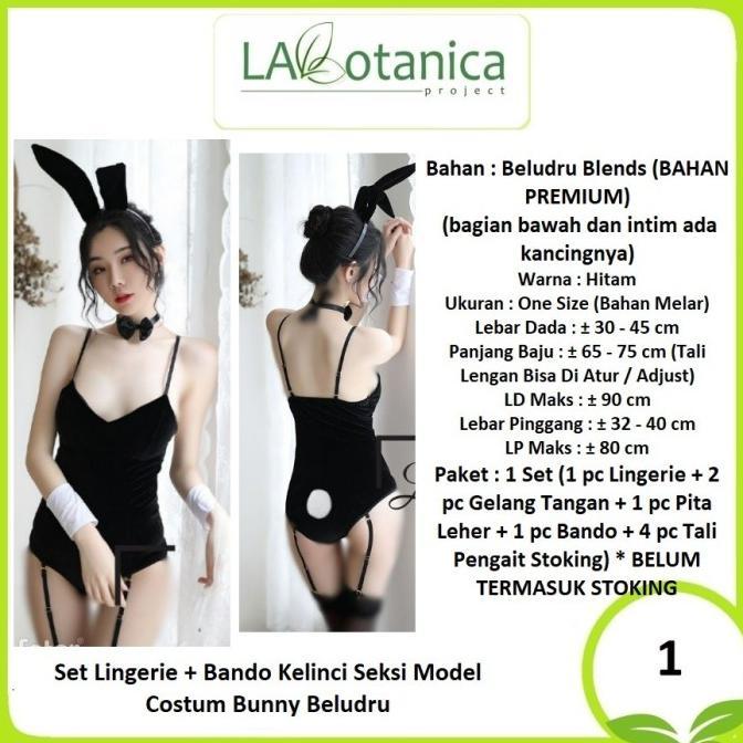 Lingerie Kostum Set Cosplay Kelinci Sexy Bunny Girl Beludru Halus premium Baju Dinas Wanita