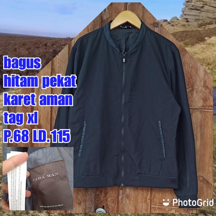 jaket work kerja casual formal bomber zara man hitam xl