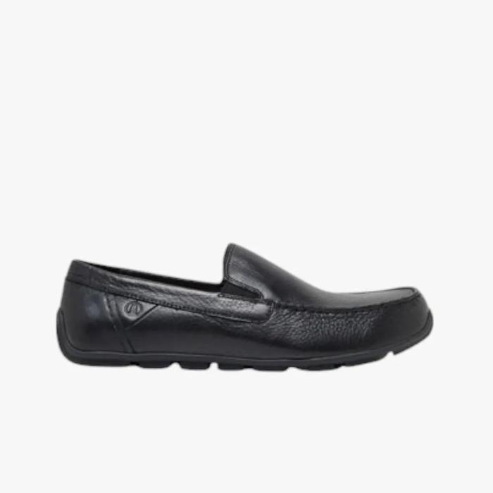 CLARKS Somoc On Original Sepatu Slip On Pria Leather - Black