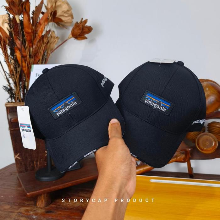 TOPI BASEBALL DISTRO LOGO PATAGONIA - TOPI BASEBALL PRIA WANITA HITAM LOGO PATAGONIA