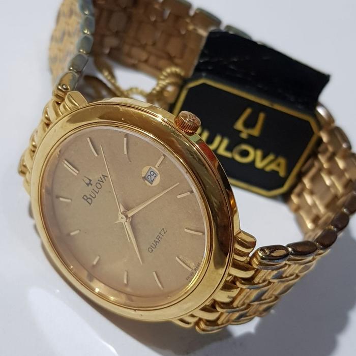 Jam Tangan Pria dan wanita BULOVA GOLD Original Swiss asli