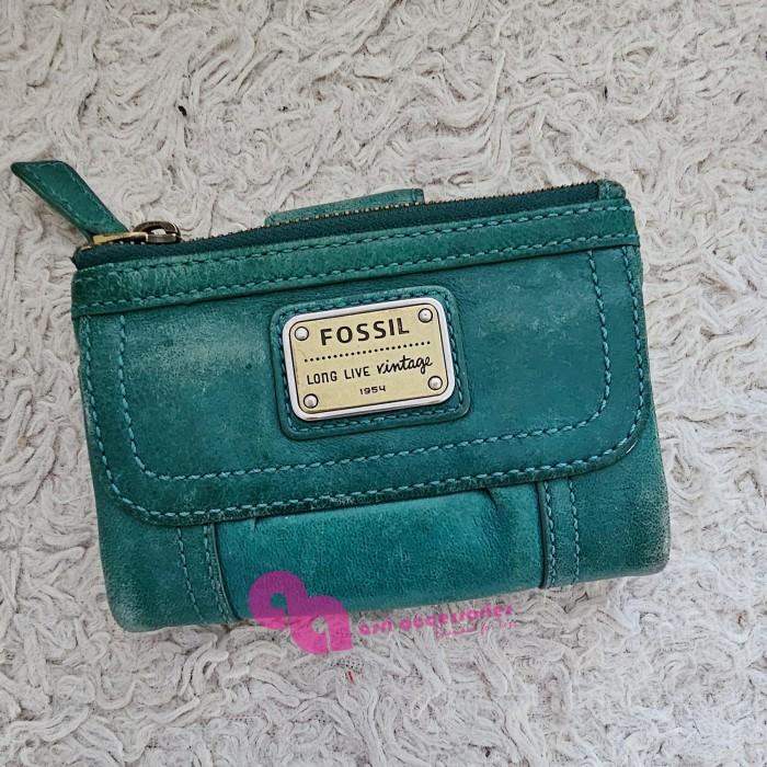 PRELOVED GC FOSSIL EMORY MULTIFUNCTION MEDIUM BIFOLD WALLET GREEN HIJAU