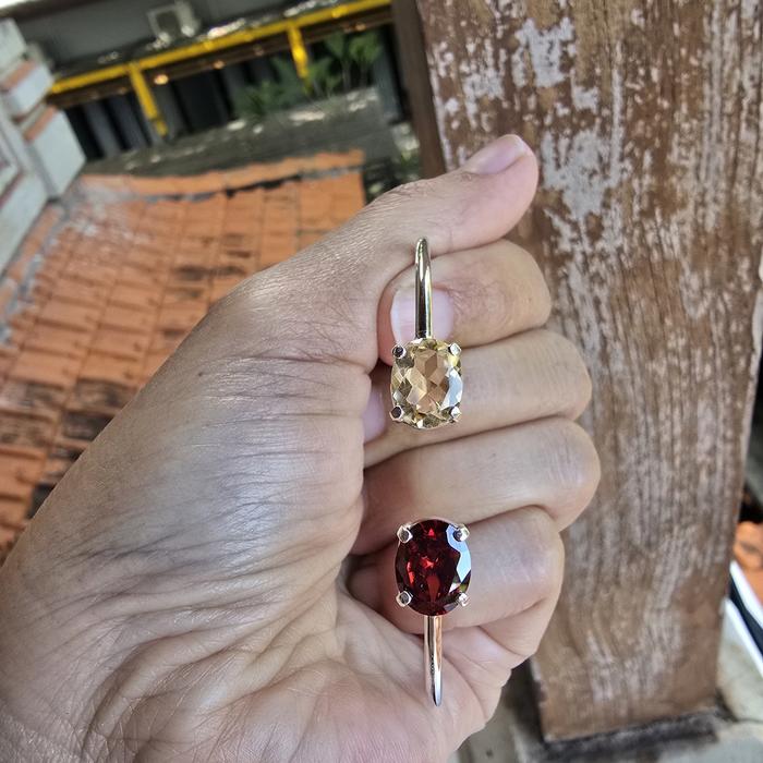 Gelang Perak 925 Permata Citrine and Garnet