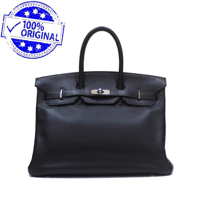 Preloved Hermes Birkin 35 B35 Dark Blue Bleu Indigo (Almost Black) PHW G Square 2003