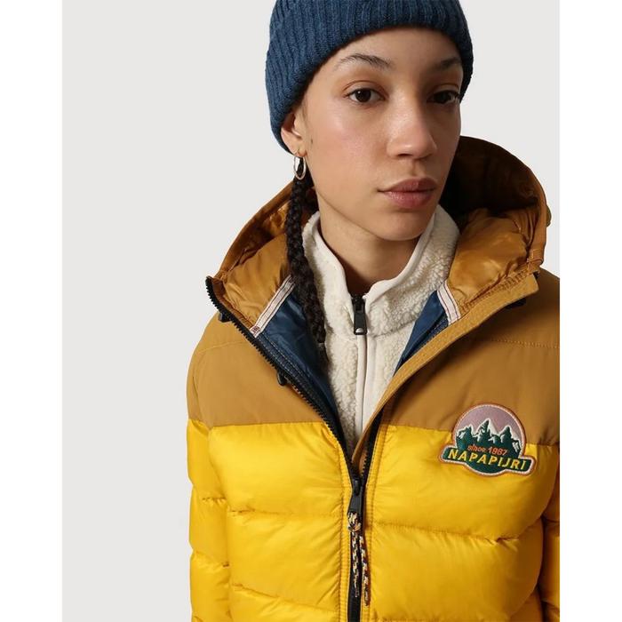 Napapijri Alay Puffer Hooded Jacket In Yellow