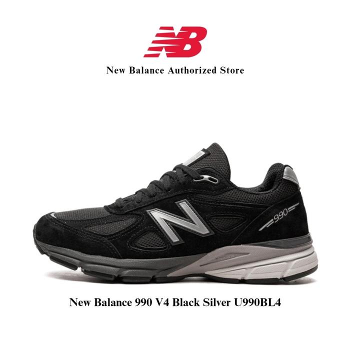 Sepatu NB New Balance 990 V4 Black Silver U990BL4