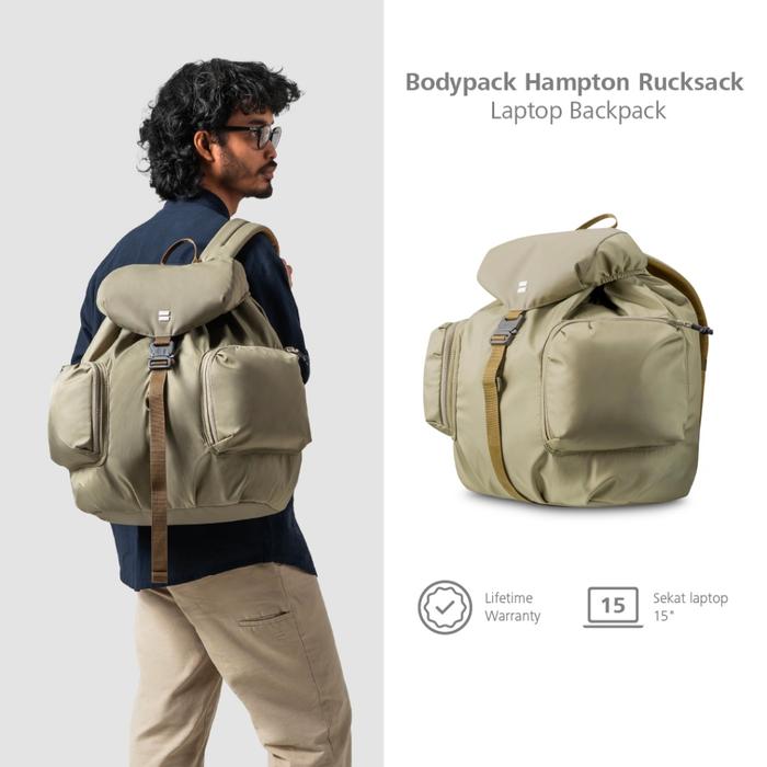 [BISA COD] Tas Gendong 25L Bodypack Hampton Laptop 15 Inch Bag Tas Ransel Travel Kerja Muat Banyak -