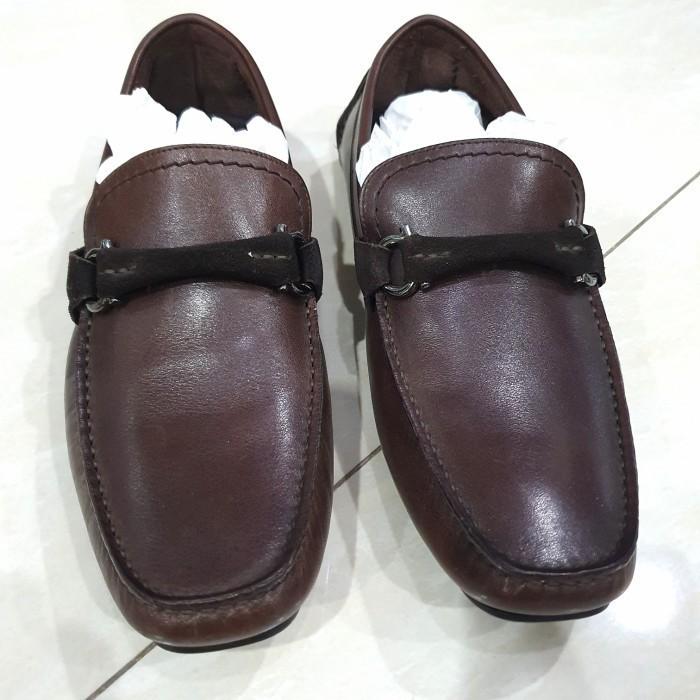 sepatu shoes men salvatore ferragamo size us 5.5 brown new 100% italy authentic