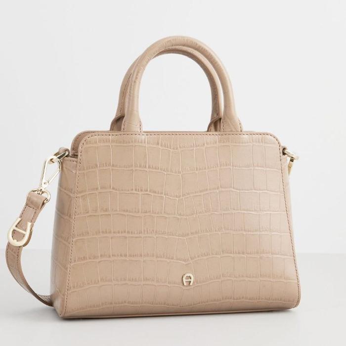 Aigner croco cream satchel bag