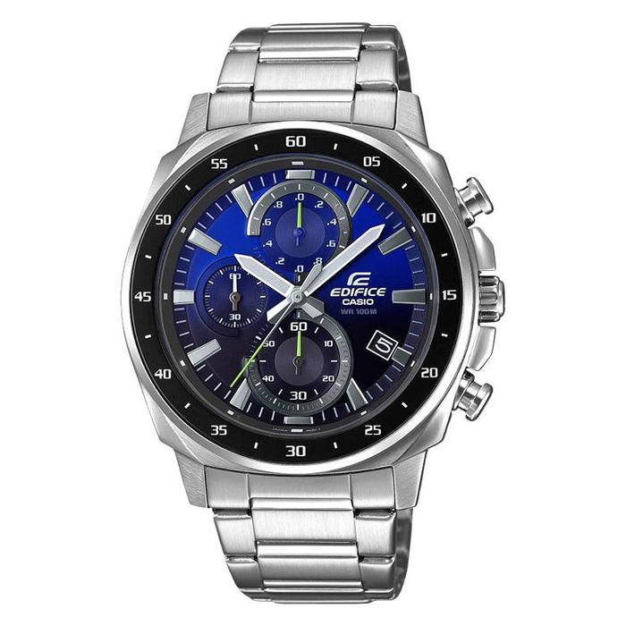 Jam Tangan Pria Casio Edifice EFV-600D-2AVUDF Chronograph Gradasi Hitam-Biru Stainless Steel