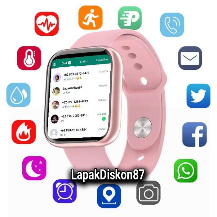 Jam Tangan Pintar Hp Android Smartwatch Anak Pria Wanita Dewasa Bluetooth Monitoring Tidur Custom Wa