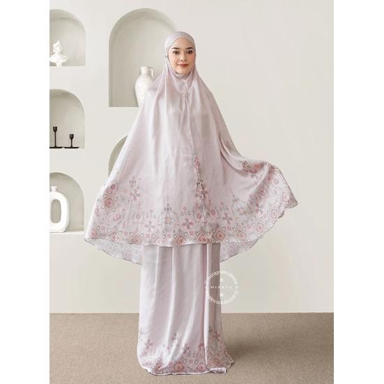 (R) Miraya Set Mukena Printing Satin Silk Elegan | Hampers Mahar Seserahan Kado | Sutra Mewah Premiu