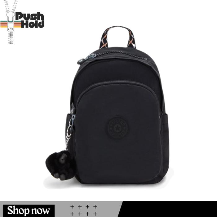 Kipling DELIA MINI Backpack KIPKPKI37111ES1 Tas Ransel Wanita Original - Black Cross Web