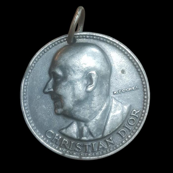 silver pendant christian dior liontin perak koin vintage antik kuno token jewelry lawas jadul koleks